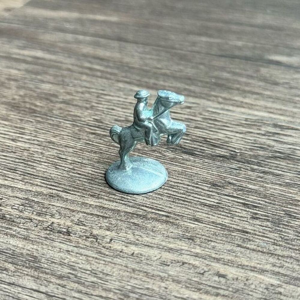 Vintage Monopoly Horse & Rider Pewter Game Piece Token Figurine Replacement Part